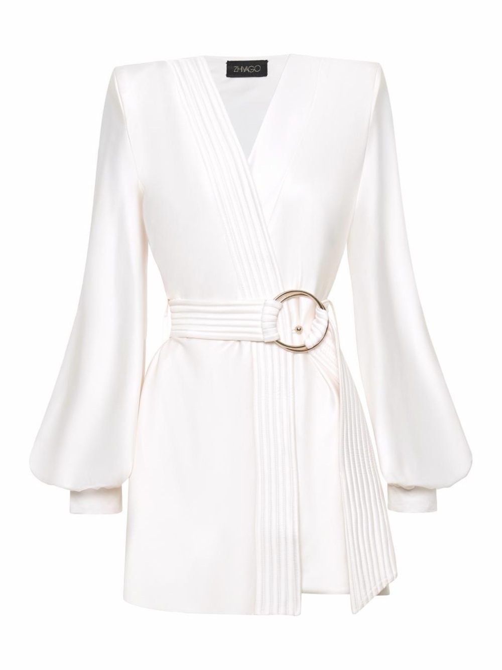 Zhivago Cala Conta Ivory Satin Minidress Size US 6